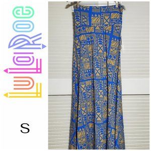 LuLaRoe | S Maxi Skirt Cotton Blue Cream Small